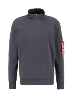 Alpha Industries X-FIT HALF ZIP SWEATER -Luke Clothing Store 108310 VINTAGEGREY 1