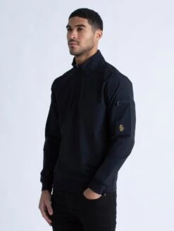 GRAVURE 1/4 ZIP SWEAT -Luke Clothing Store M520330 BLACK 2 4b3f3134 1b7b 4345 94be 55bff331f50d
