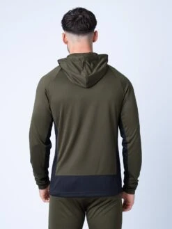 KEY ZIP THROUGH PERFORMANCE HOODIE -Luke Clothing Store M520370 DARK GREEN 3