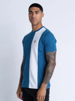 MILL TEE T-SHIRT -Luke Clothing Store M550103 NEW NAVY WHITE 2