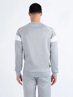 ADAM 3 PREMIUM TRICOT TRACKSUIT -Luke Clothing Store M590334 LT MARL GREY BLACK WHITE 3