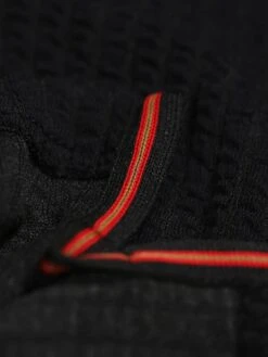 WAFFLE ON ZIP POLO -Luke Clothing Store M591457 BLACK 4