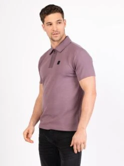 HARDY ZIP POLO -Luke Clothing Store M681403 DARKLILAC 02