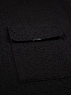 WAFFLE DOWN REGULAR FIT T-SHIRT -Luke Clothing Store M710171 BLACK 5