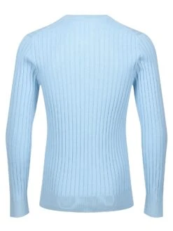 SPARE RIB KNITTED CREW NECK JUMPER -Luke Clothing Store M710650 SKYBLUE 2