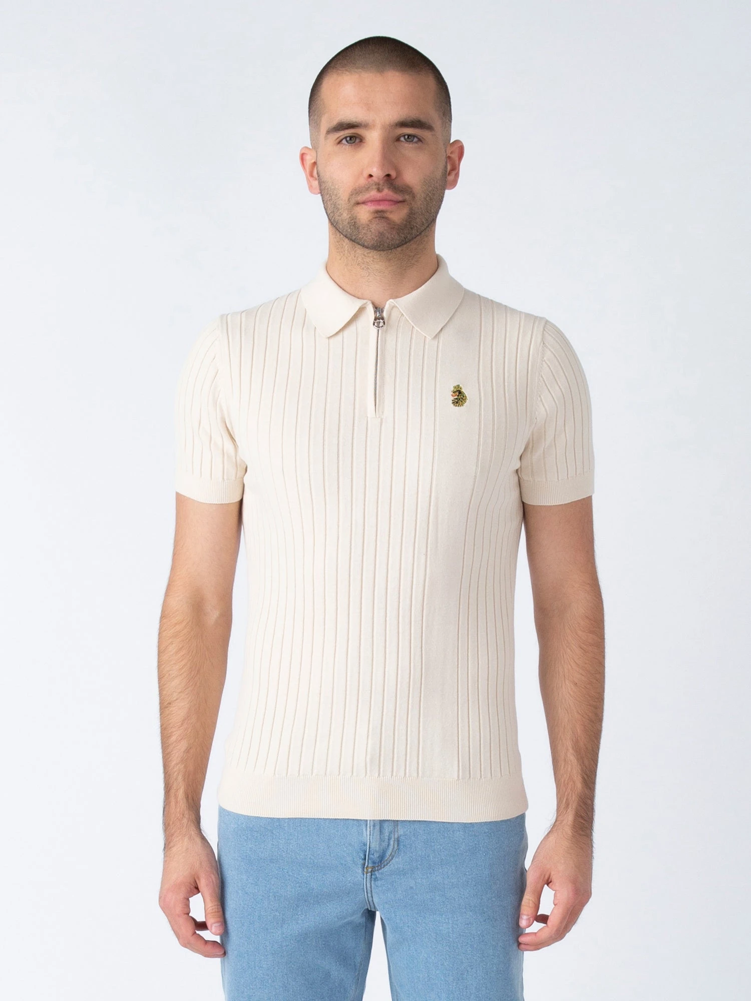 RIB EYE KNITTED ZIP POLO 2 RIB EYE KNITTED ZIP POLO - Image 2