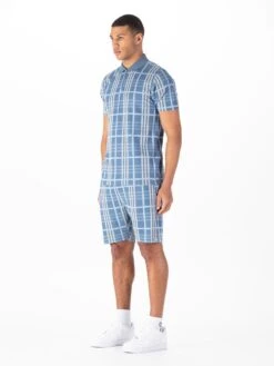FORT CHECK ZIP POLO SHORT SET 11 FORT CHECK ZIP POLO SHORT SET -Luke Clothing Store M711406 BLUE DENIM 2 SET