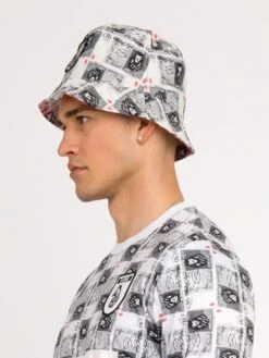 LOADS A MONEY REVERSIBLE BUCKET HAT -Luke Clothing Store M721256 MONOCHROME SIDE 2