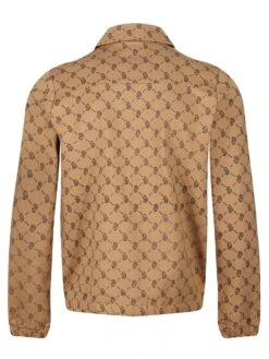 SHAW OVERPRINT ZIP THROUGH SWEAT -Luke Clothing Store M750355 CARAMEL 2