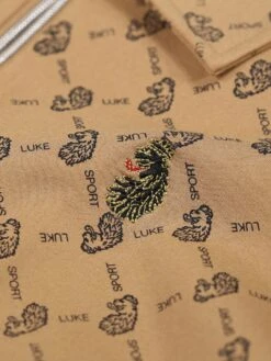 SHAW OVERPRINT ZIP THROUGH SWEAT -Luke Clothing Store M750355 CARAMEL 4