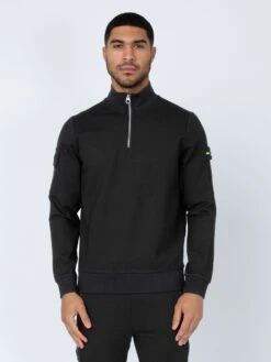 COOPER AFC WIMBLEDON QUARTER ZIP SWEAT -Luke Clothing Store M750375 BLACK 1