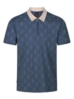 HENDERSON OVERPRINT ZIP NECK POLO