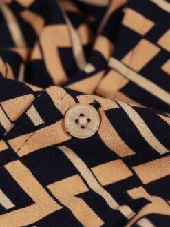 TRINIDAD OVERPRINT JERSEY CUBAN SHIRT -Luke Clothing Store M760850 APRICOT 4