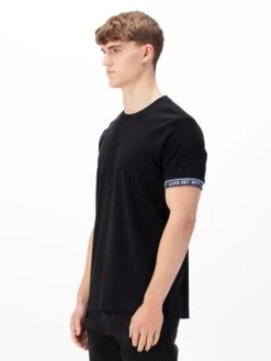 NELSON CONTRAST CUFF T-SHIRT 10 NELSON CONTRAST CUFF T-SHIRT -Luke Clothing Store M800153 BLACK SKY BLUE 2