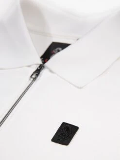 PENRITH ZIP NECK SHORT SLEEVE POLO -Luke Clothing Store M811401 WHITE 3