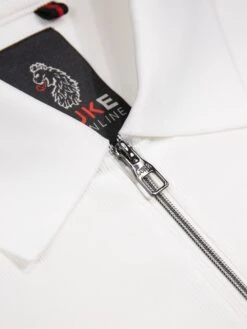 PENRITH ZIP NECK SHORT SLEEVE POLO -Luke Clothing Store M811401 WHITE 5